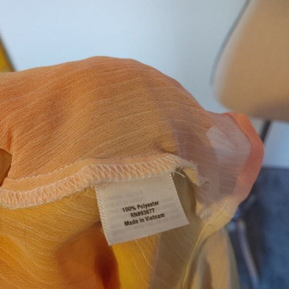 A new Approach A.N.A Size Small Sz S light Sheer Pastel Long Sleeve Bow Sherbet - Picture 11 of 12